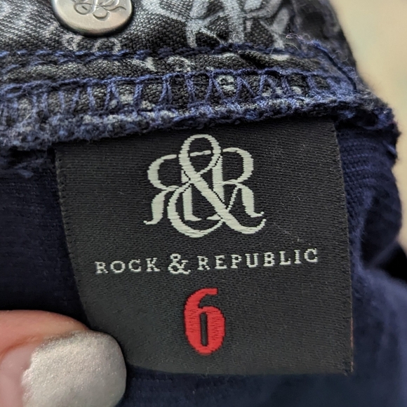 Rock & Republic Blue Corduroy Berlin Jeans, Size 6 - Picture 8 of 11